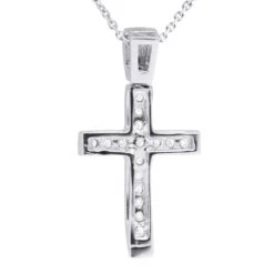 14K White Gold Round Diamond Cross Pendant 0.48ct -Urban Jewels Shop 14k gold round diamond cross pendant 048ct p 26519 back white 20221011 20221027