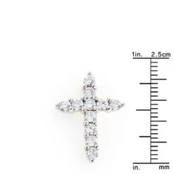 Small 14K White Gold Round Diamond Cross Pendant For Women 1 Carat 11 Small 14K White Gold Round Diamond Cross Pendant For Women 1 Carat -Urban Jewels Shop 14k gold round diamond cross pendant 10ct p 6611 rulerwh