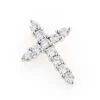 Small 14K White Gold Round Diamond Cross Pendant For Women 1 Carat