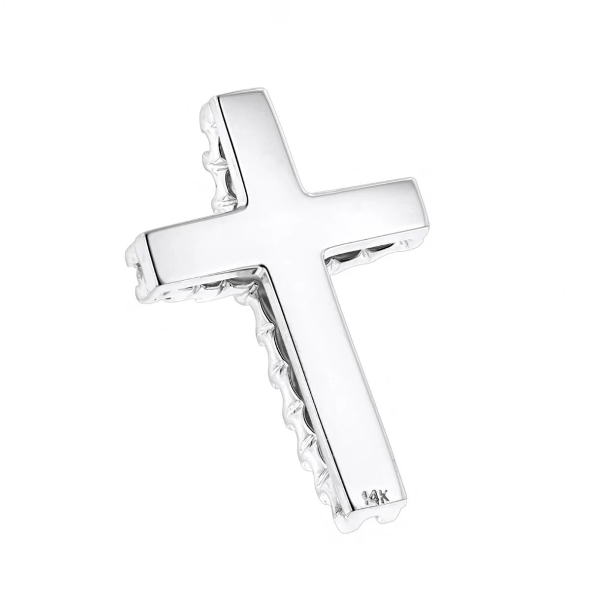 14K White Gold Round Diamond Cross Pendant 1.2ct 4 14K White Gold Round Diamond Cross Pendant 1.2ct - Image 4