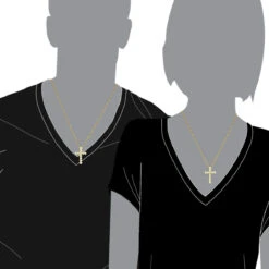 14K Yellow Gold Round Diamond Cross Pendant 1.32ct 24mm -Urban Jewels Shop 14k gold round diamond cross pendant 132ct p 26520 bodye