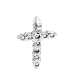 14K White Gold Round Diamond Cross Pendant 1.65ct -Urban Jewels Shop 14k gold round diamond cross pendant 165ct p 26510 backwh