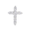 14K White Gold Round Diamond Cross Pendant 1.65ct