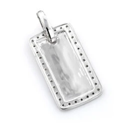 Customizable 14K White Gold Round Diamond Dog Tag Pendant 0.8 Ct -Urban Jewels Shop 14k gold round diamond dog tag pendant 110ct p 6991 backwh