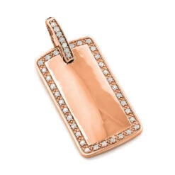 Customizable 14K White Gold Round Diamond Dog Tag Pendant 0.8 Ct -Urban Jewels Shop 14k gold round diamond dog tag pendant 110ct p 6991 ro