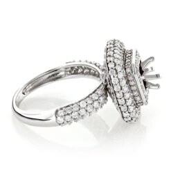 Halo 14K White Gold Round Diamond Engagement Ring Setting 2.40ct -Urban Jewels Shop 14k gold round diamond engagement ring setting 240ct p 6738 backwh