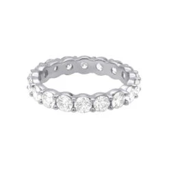 14K White Gold Round Diamond Eternity Band 3.40ct 4.1mm -Urban Jewels Shop 14k gold round diamond eternity band 340ct p 24820back 20211114