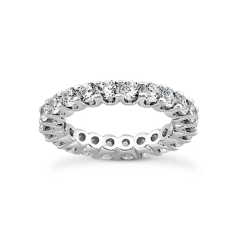 14K White Gold Round Diamond Eternity Band 6.75ct 1 14K White Gold Round Diamond Eternity Band 6.75ct