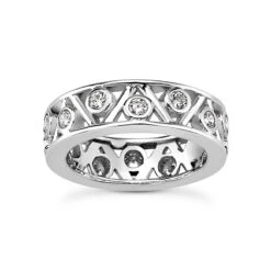 14K White Gold Round Diamond Eternity Ring 0.70ct