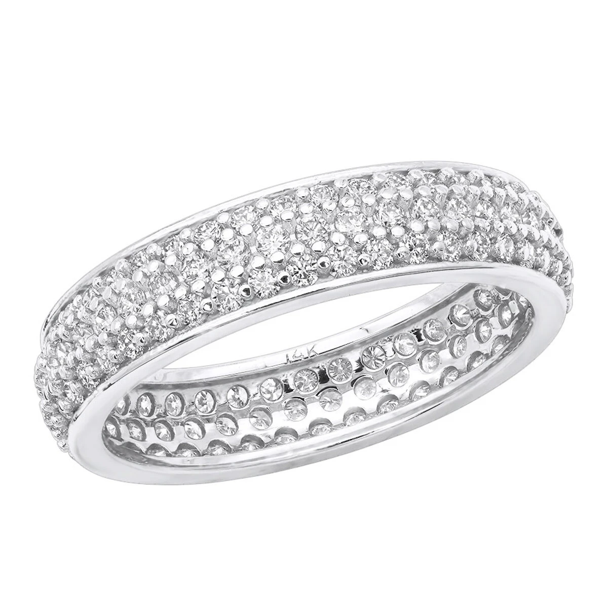 14K White Gold Round Diamond Eternity Ring 1.57ct 1 14K White Gold Round Diamond Eternity Ring 1.57ct