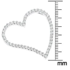 14K White Gold 1 Carat Round Diamond Floating Heart Pendant By Luxurman -Urban Jewels Shop 14k gold round diamond floating heart pendant 1ct p 27699 rulerwh