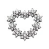 14K White Gold Round Diamond Floral Heart Pendant 2.80ct