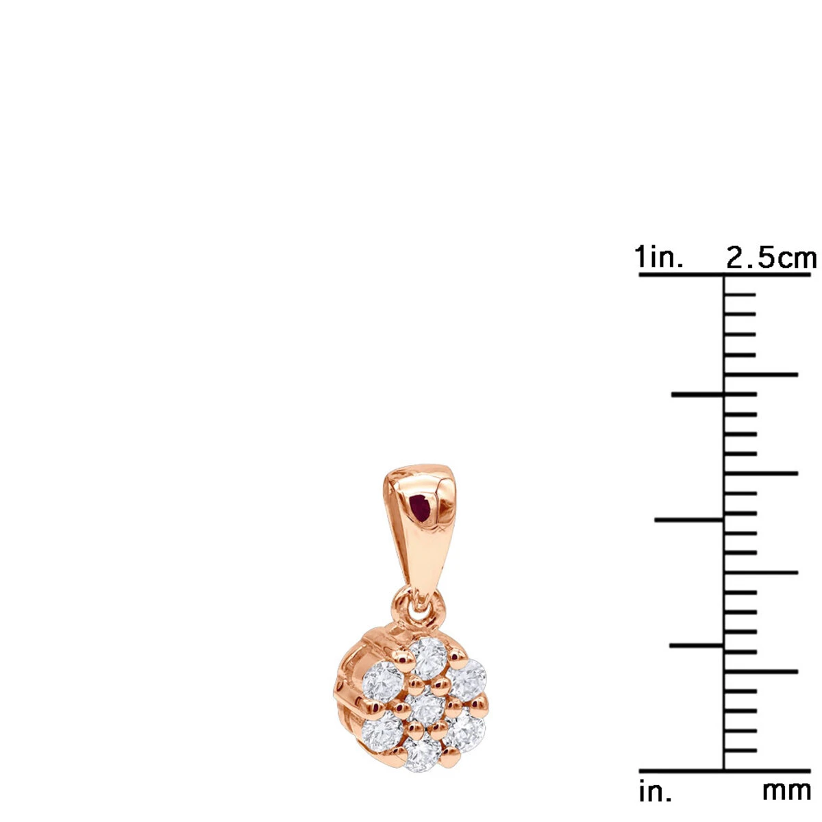 14K Rose Gold Round Diamond Flower Pendant For Women 0.25ct 8 14K Rose Gold Round Diamond Flower Pendant For Women 0.25ct - Image 8