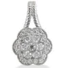 14K White Gold Round Diamond Flower Pendant 0.50ct 12.4mm