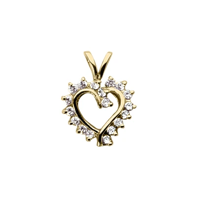 14K White Gold Round Diamond Heart Necklace 0.36ct 2 14K White Gold Round Diamond Heart Necklace 0.36ct - Image 2