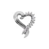 14K White Gold Unique Round Diamonds Heart Pendant 0.39ct