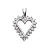 14K White Gold Round Diamond Heart Necklace 0.70ct