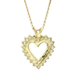 14K Yellow Gold Round Diamond Heart Necklace 1.76ct 9 14K Yellow Gold Round Diamond Heart Necklace 1.76ct -Urban Jewels Shop 14k gold round diamond heart necklace 176ct p 27748 backye