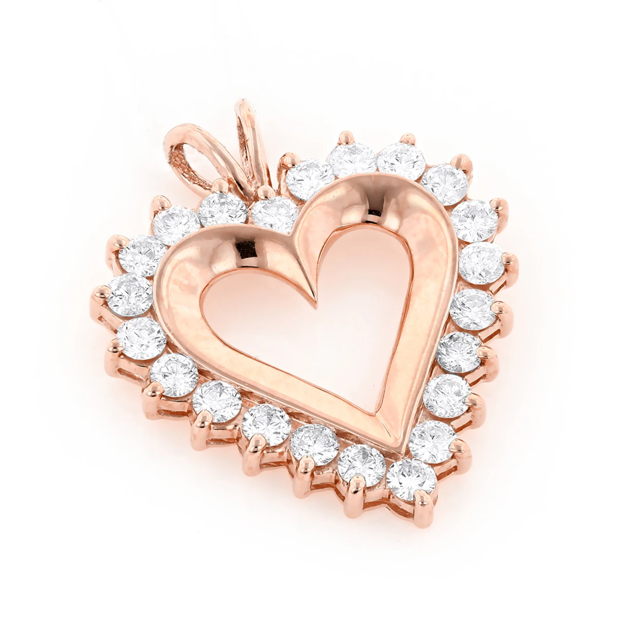 14K Yellow Gold Round Diamond Heart Necklace 2.64ct 3 14K Yellow Gold Round Diamond Heart Necklace 2.64ct - Image 3