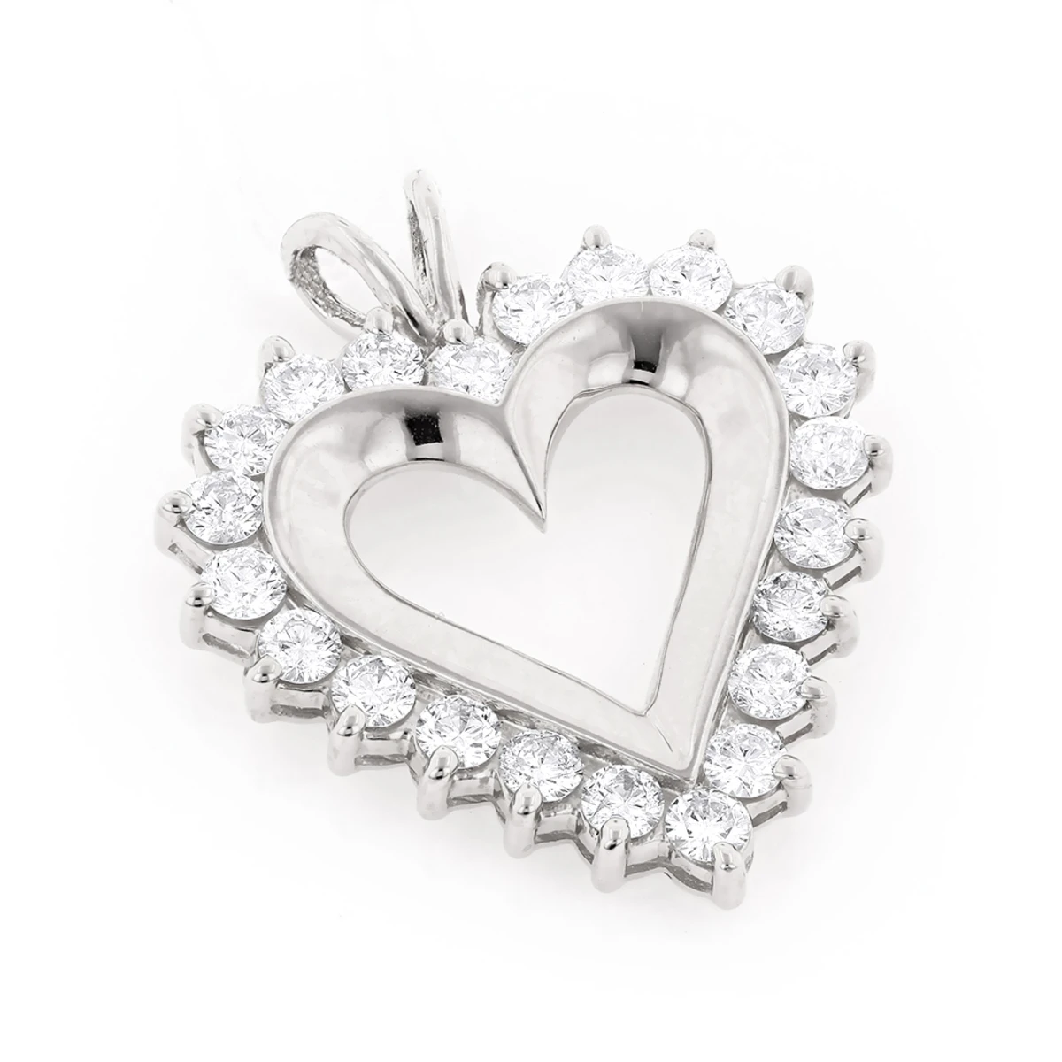 14K Yellow Gold Round Diamond Heart Necklace 2.64ct 2 14K Yellow Gold Round Diamond Heart Necklace 2.64ct - Image 2