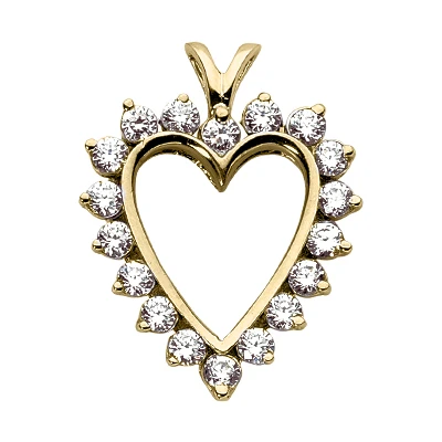 14K White Gold Round Diamond Heart Necklace 3.06ct 2 14K White Gold Round Diamond Heart Necklace 3.06ct - Image 2