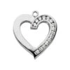 14K White Gold Round Diamond Heart Pendant 0.45ct