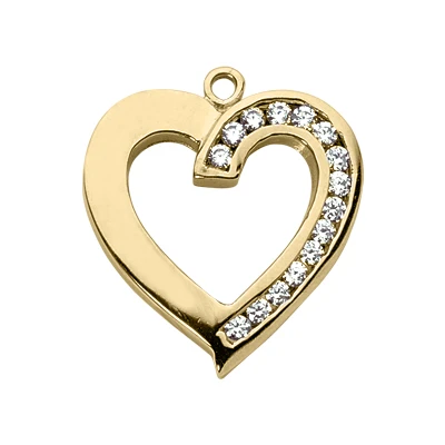 14K White Gold Round Diamond Heart Pendant 0.45ct 2 14K White Gold Round Diamond Heart Pendant 0.45ct - Image 2