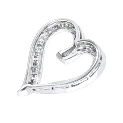 Round Diamonds Designer Heart Pendant 0.62ct 14K White Gold -Urban Jewels Shop 14k gold round diamond heart pendant 062ct p 27835 backwh