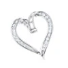 Round Diamonds Designer Heart Pendant 0.62ct 14K White Gold
