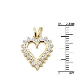 14K Yellow Gold Round Diamond Heart Pendant 0.80ct 3/4in (18mm) -Urban Jewels Shop 14k gold round diamond heart pendant 080ct p 27832 rulerye