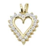 14K Yellow Gold Round Diamond Heart Pendant 0.80ct 3/4in (18mm)