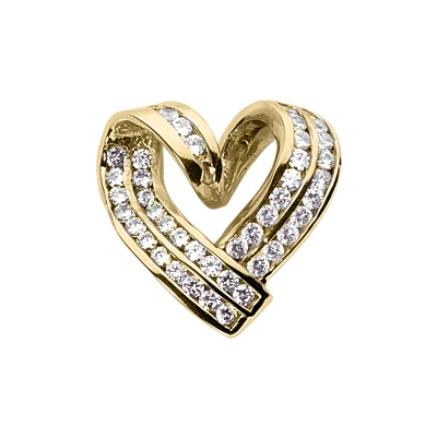14K White Gold Round Diamond Designer Heart Pendant 0.90ct 2 14K White Gold Round Diamond Designer Heart Pendant 0.90ct - Image 2