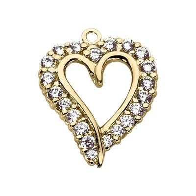 14K White Gold Round Diamond Open Heart Pendant 1.60ct 2 14K White Gold Round Diamond Open Heart Pendant 1.60ct - Image 2