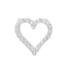 14K White Gold Round Diamond Heart Pendant 3.60ct 29mm