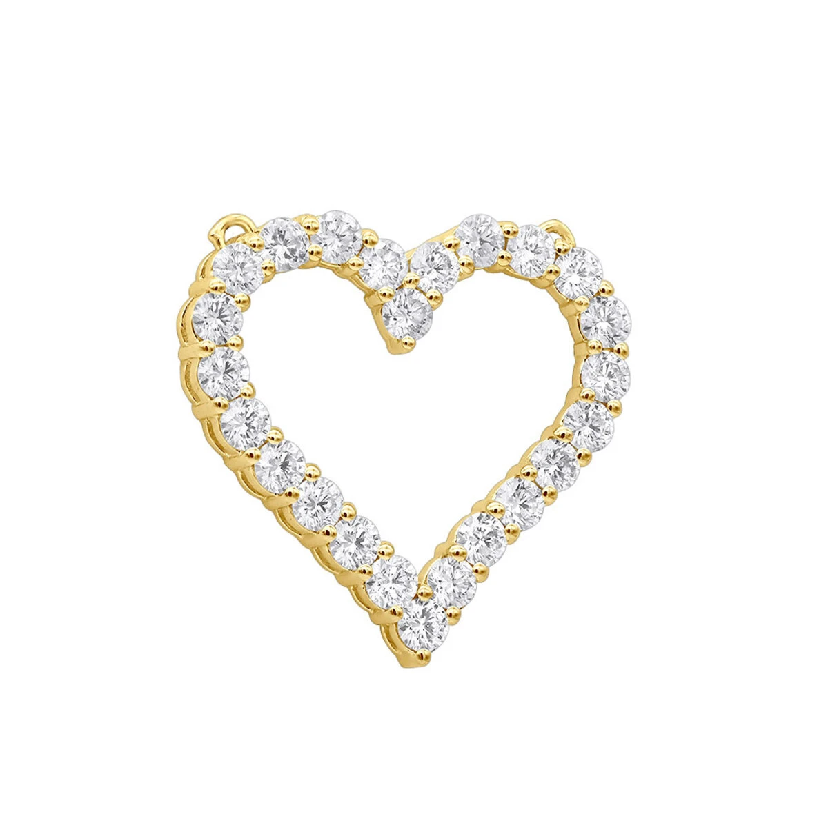 14K White Gold Round Diamond Heart Pendant 3.60ct 29mm 2 14K White Gold Round Diamond Heart Pendant 3.60ct 29mm - Image 2