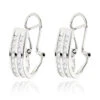 14K White Gold Round Diamond Hoop Earrings 0.63ct