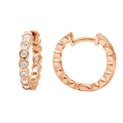 14K Yellow Gold Round Diamond Hoop Huggie Earrings 0.16ct -Urban Jewels Shop 14k gold round diamond hoop huggie earrings 016ct p 6827 ro