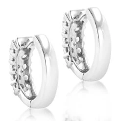 14K Yellow Gold Round Diamond Huggie Earrings 0.44ct -Urban Jewels Shop 14k gold round diamond huggie earrings 044ct p 6032 backwh