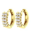 14K Yellow Gold Round Diamond Huggie Earrings 0.44ct