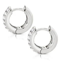 14K Yellow Gold Round Diamond Huggie Earrings Hoops 0.62ct -Urban Jewels Shop 14k gold round diamond huggie earrings hoops 062ct p 6034 backwh