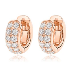 14K Yellow Gold Round Diamond Huggie Earrings Hoops 0.62ct -Urban Jewels Shop 14k gold round diamond huggie earrings hoops 062ct p 6034 ro