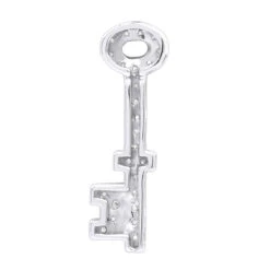 Small 14K White Gold Round Diamond Key Pendant For Women 0.25ct -Urban Jewels Shop 14k gold round diamond key pendant 025ct p 30616 backwh