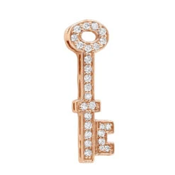 Small 14K White Gold Round Diamond Key Pendant For Women 0.25ct -Urban Jewels Shop 14k gold round diamond key pendant 025ct p 30616 ro