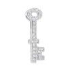 Small 14K White Gold Round Diamond Key Pendant For Women 0.25ct