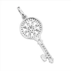 14K White Gold Round Diamond Key Pendant 0.33ct -Urban Jewels Shop 14k gold round diamond key pendant 033ct p 30607 backwh