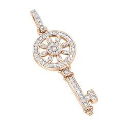 14K White Gold Round Diamond Key Pendant 0.33ct -Urban Jewels Shop 14k gold round diamond key pendant 033ct p 30607 ro