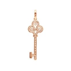 14K White Gold Round Diamond Key Pendant 1.57ct -Urban Jewels Shop 14k gold round diamond key pendant 157ct p 30603 backro