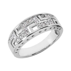 14K White Gold Round Diamond Ladies Ring 0.22ct