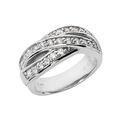 14K White Gold Round Diamond Ladies Ring 0.60ct 8.5mm 1 14K White Gold Round Diamond Ladies Ring 0.60ct 8.5mm