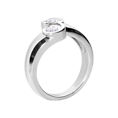 14K White Gold Round Diamond Ladies Ring 0.70ct 11.4mm 3 14K White Gold Round Diamond Ladies Ring 0.70ct 11.4mm - Image 3